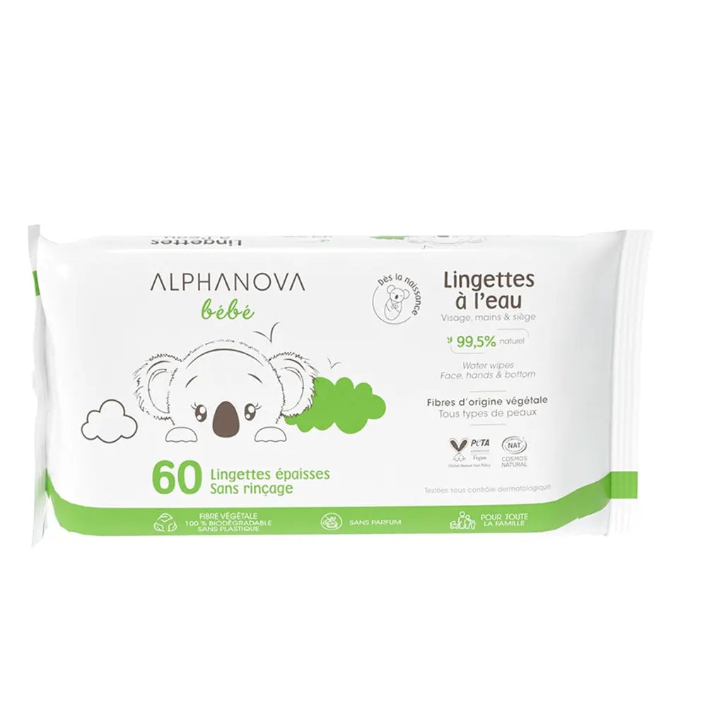 Lingettes nettoyantes à l'eau