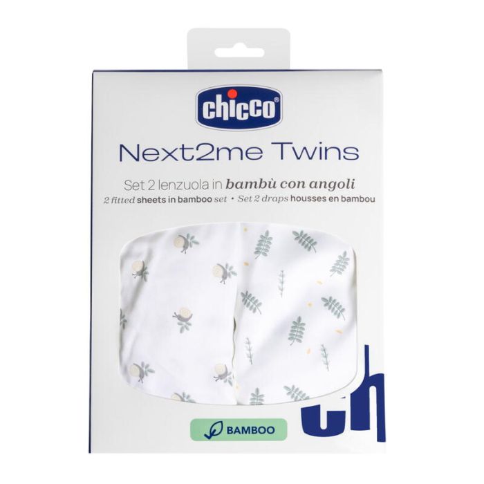 Set de 2 draps housse Bamboo Next To Me Twins Chicco