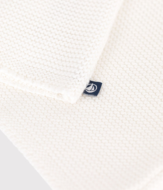 Cardigan bébé tricot point mousse en coton