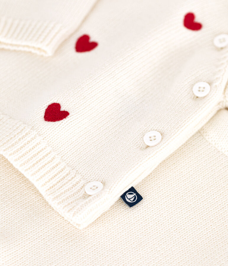Ensemble 2 pièces bébé en tricot et cœurs brodés