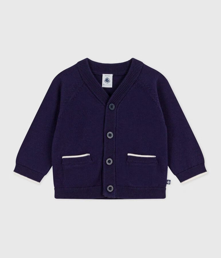 Cardigan bébé en coton uni
