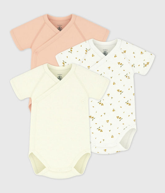 Lot de 3 bodies manches courtes croisés
