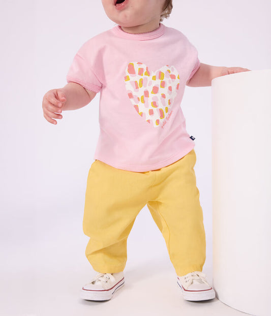 Pantalon bébé en coton/lin