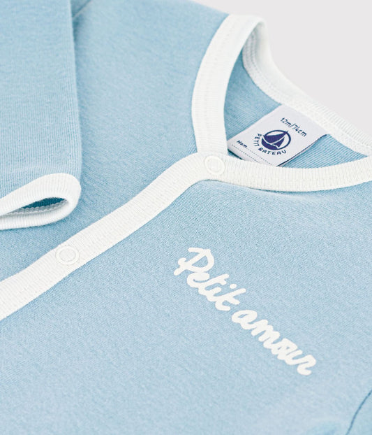 Pyjama bébé en coton uni