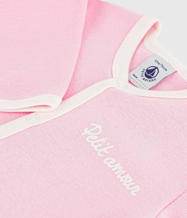 Pyjama bébé en coton uni