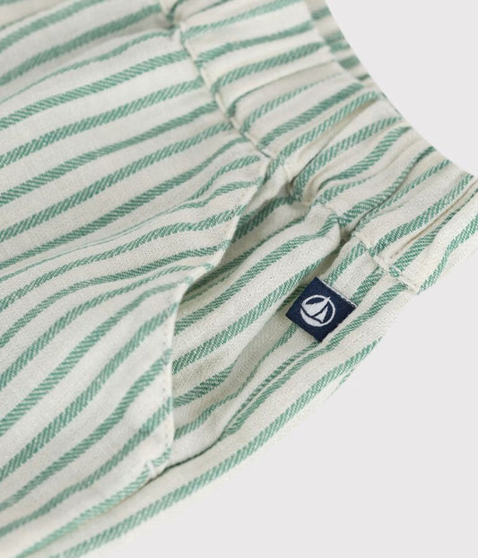 Short bébé en coton et lin