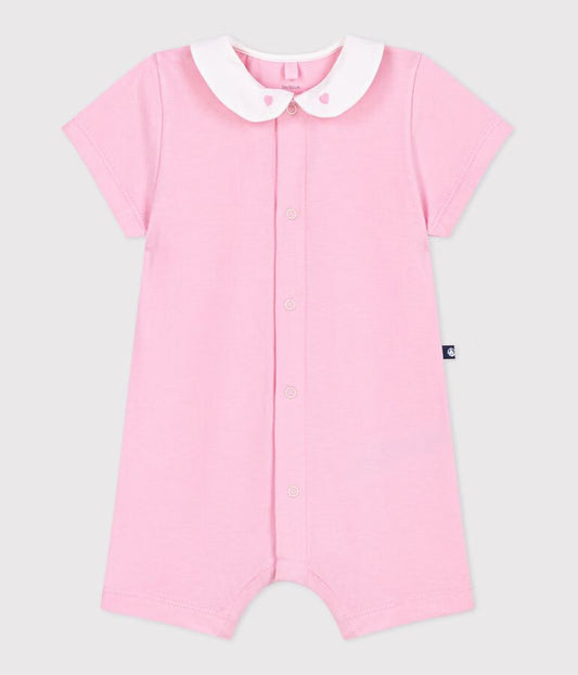 Combinaison courte bébé en coton