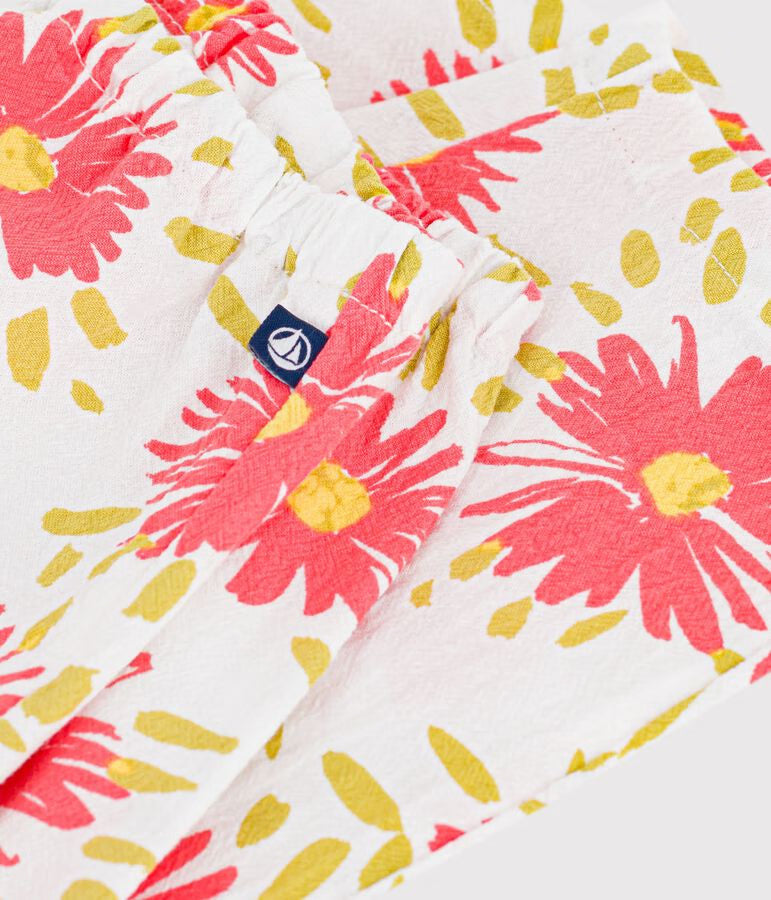 Pantalon bébé en coton imprimé fleurs