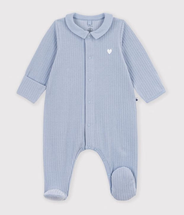 Pyjama bébé en velours à col