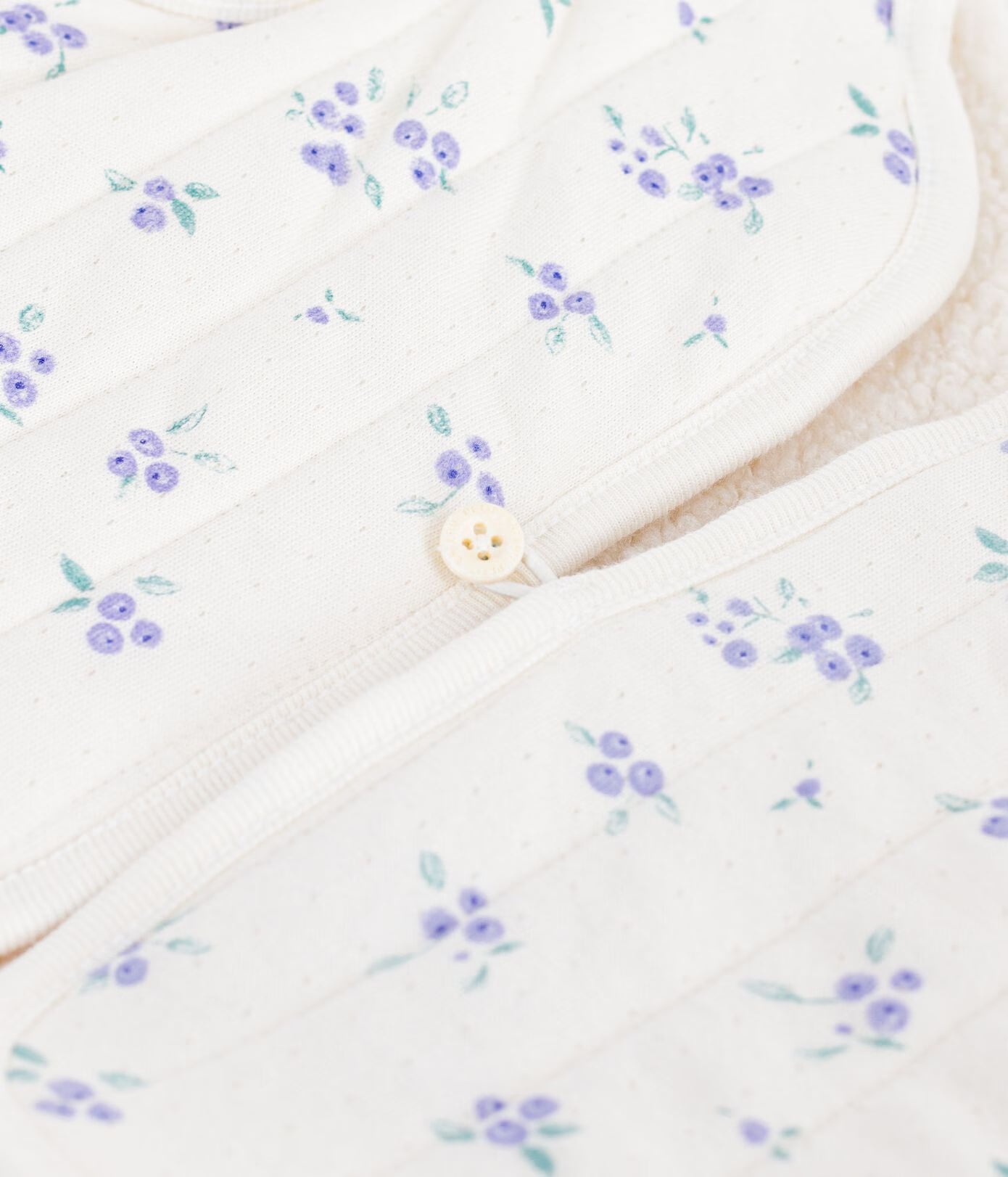Gilet bébé en coton et sherpa sans manches