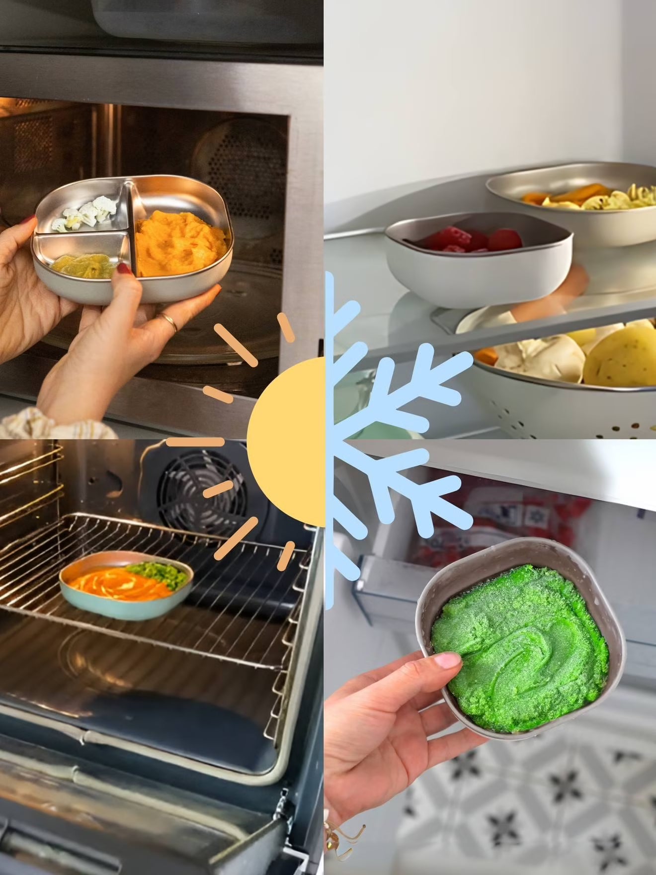 Assiette compartimentée en inox