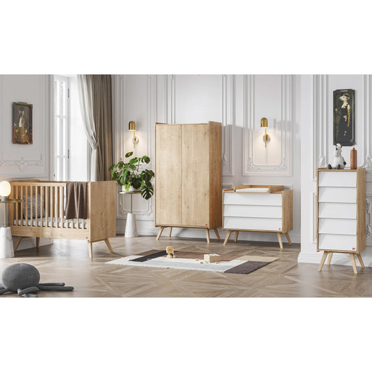 Chambre Vintage : Lit 70x140 + chiffonnier + commode