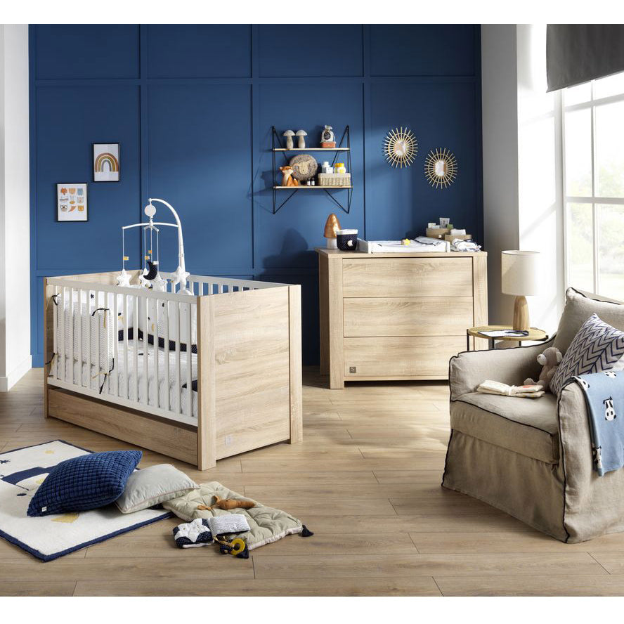 Chambre Antonin Duo : lit bébé évolutif 70x140 + commode