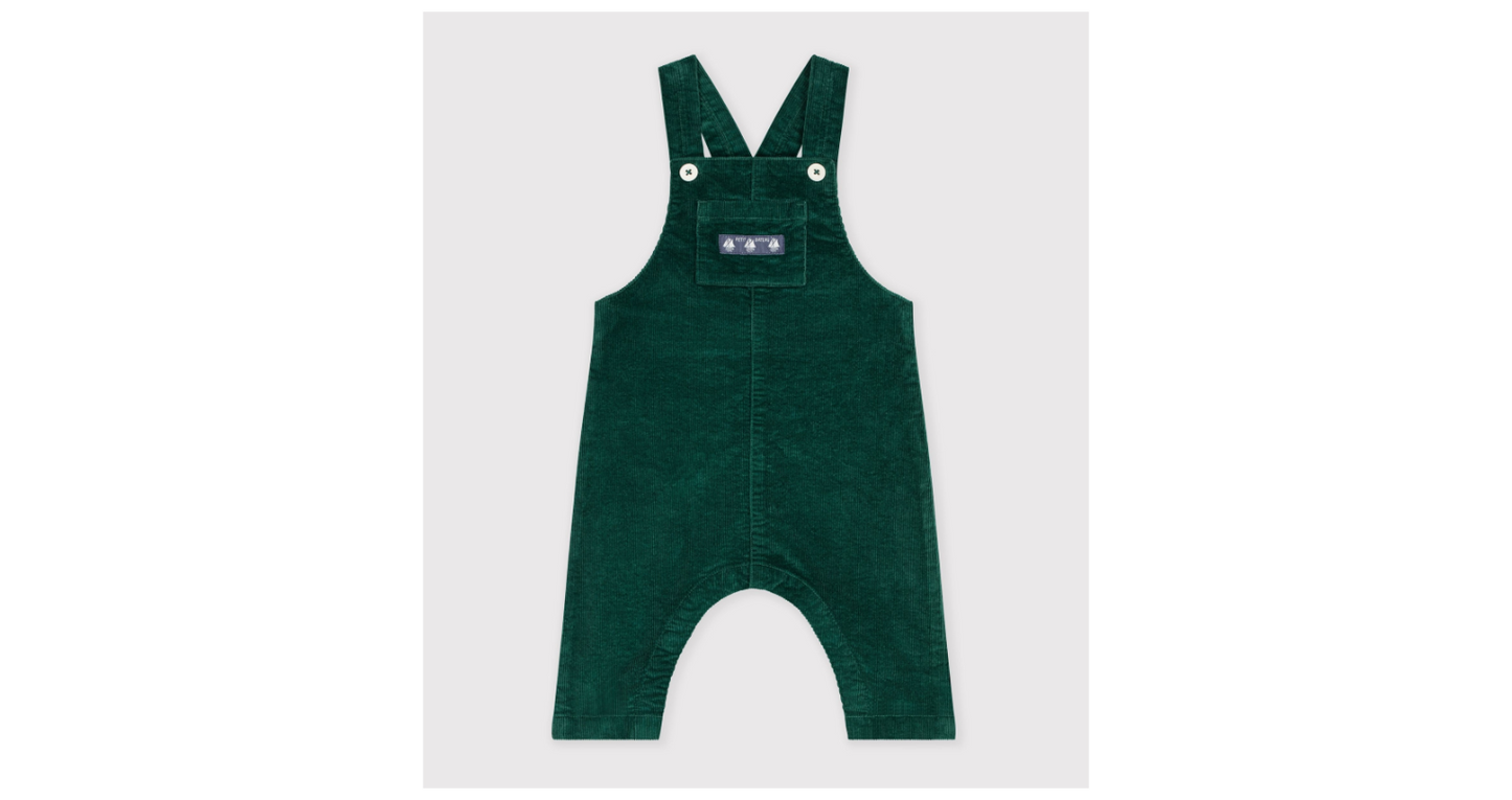 Salopette bébé en velours jambes longues