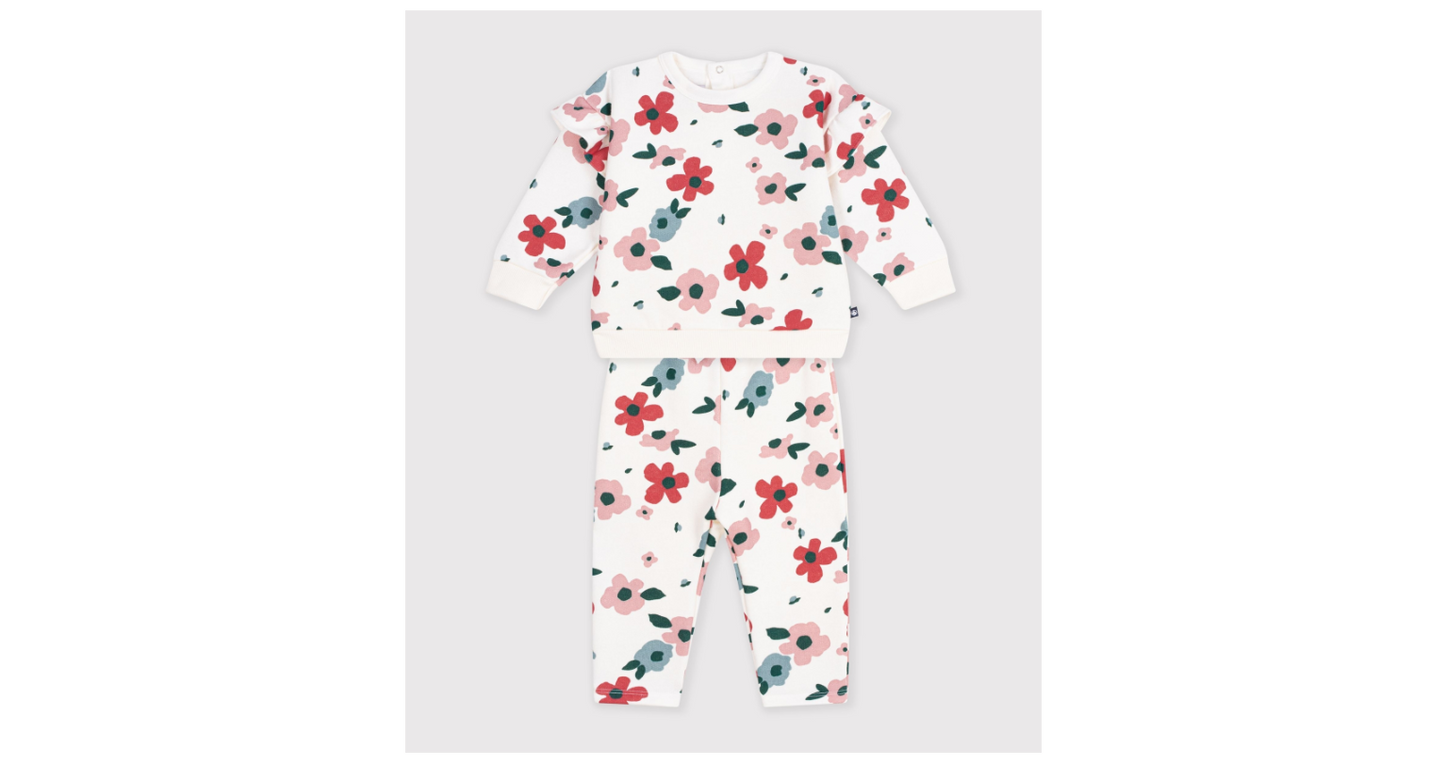 Ensemble fille sweatshirt et pantalon bébé en coton