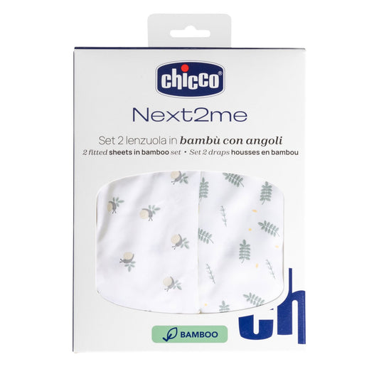 Set de 2 draps housse Bamboo Greenery Next To Me Chicco