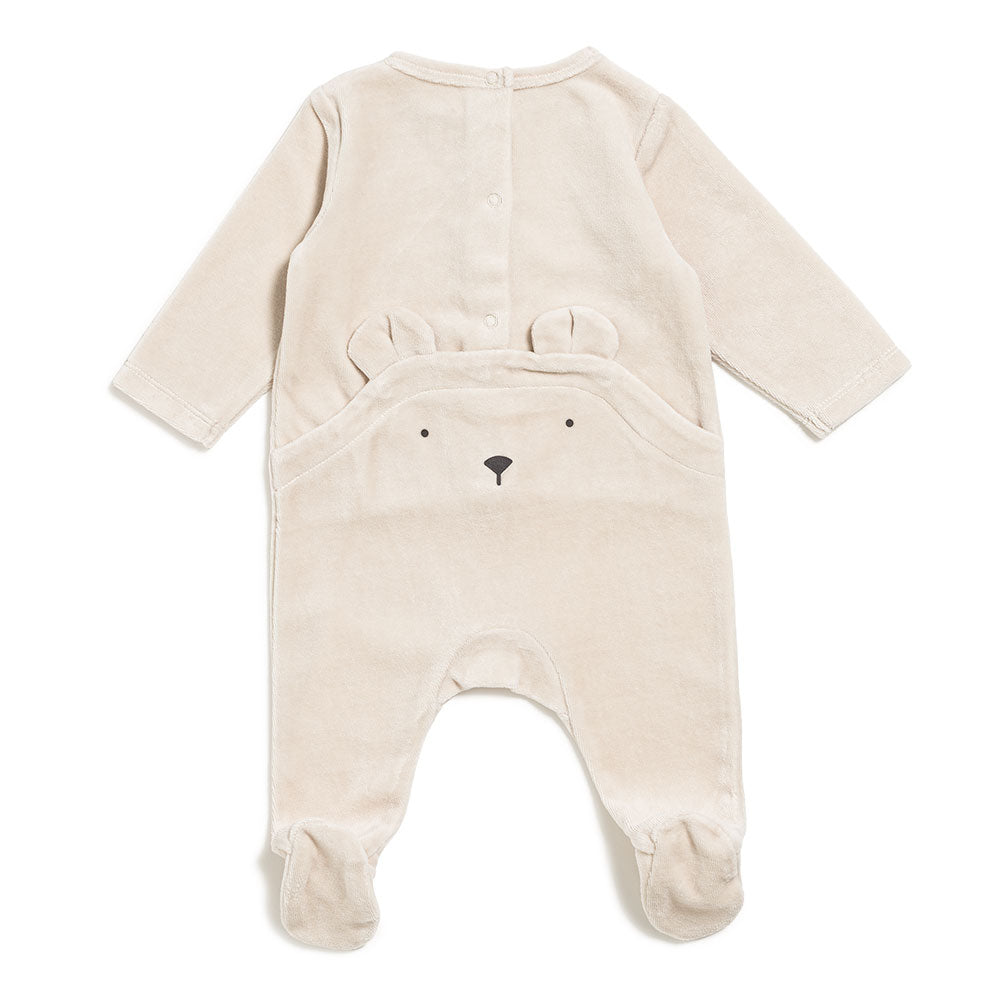 Pyjama bébé en velours Beige sable