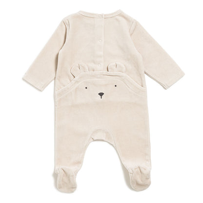 Pyjama bébé en velours Beige sable