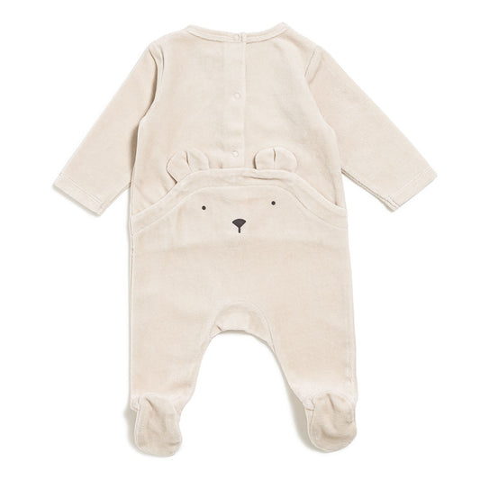 Pyjama bébé en velours Beige sable