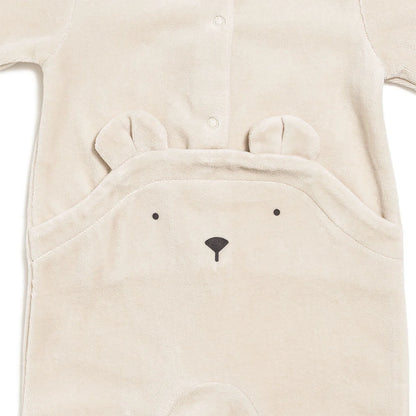 Pyjama bébé en velours Beige sable