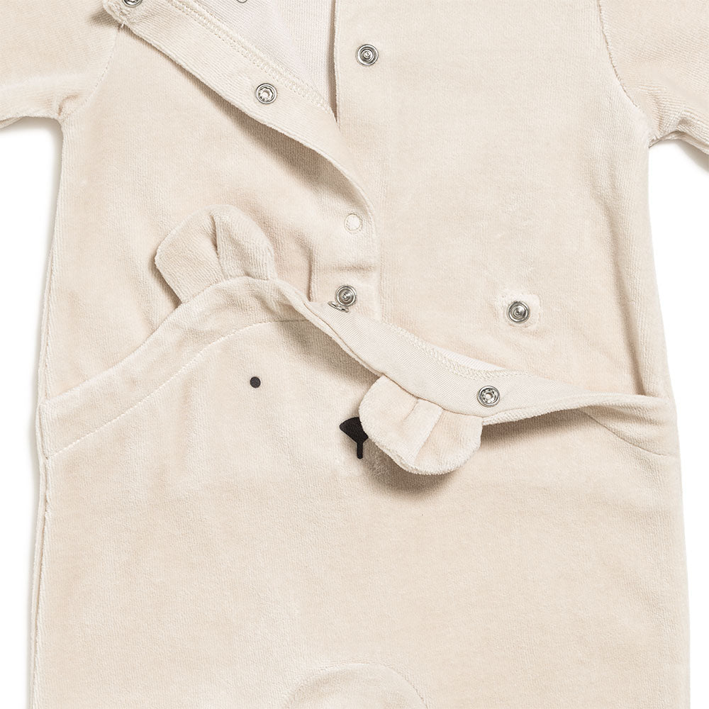 Pyjama bébé en velours Beige sable