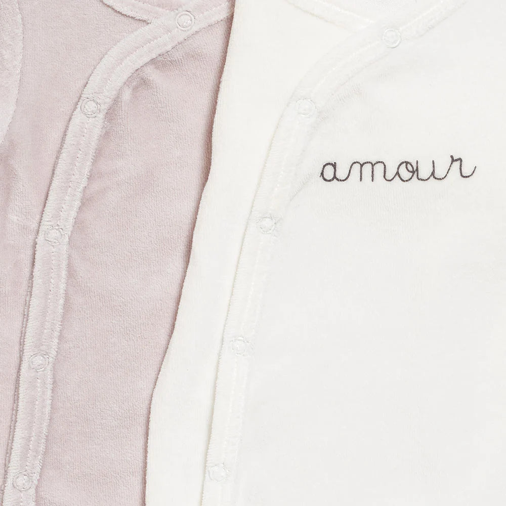 Lot de 2 pyjamas bébé Parme / Ecru