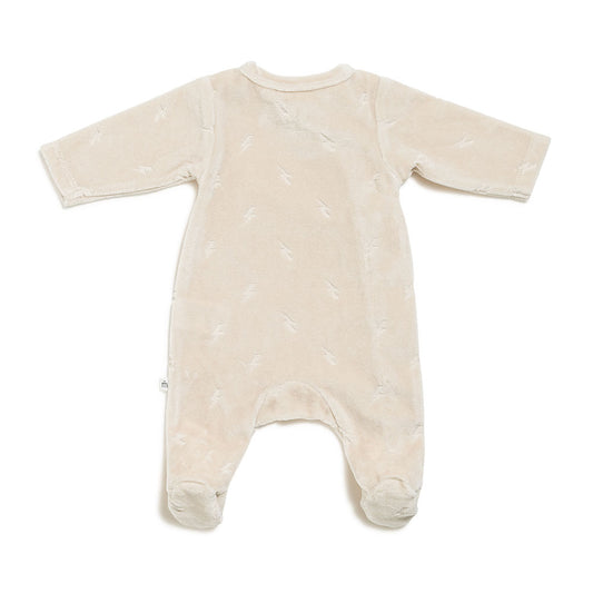 Pyjama bébé en velours imprimé foudre Beige sable Naissance