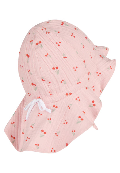Chapeau avec protection nuque motif Cerise