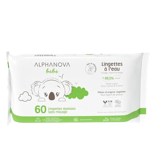 Lingettes nettoyantes à l'eau