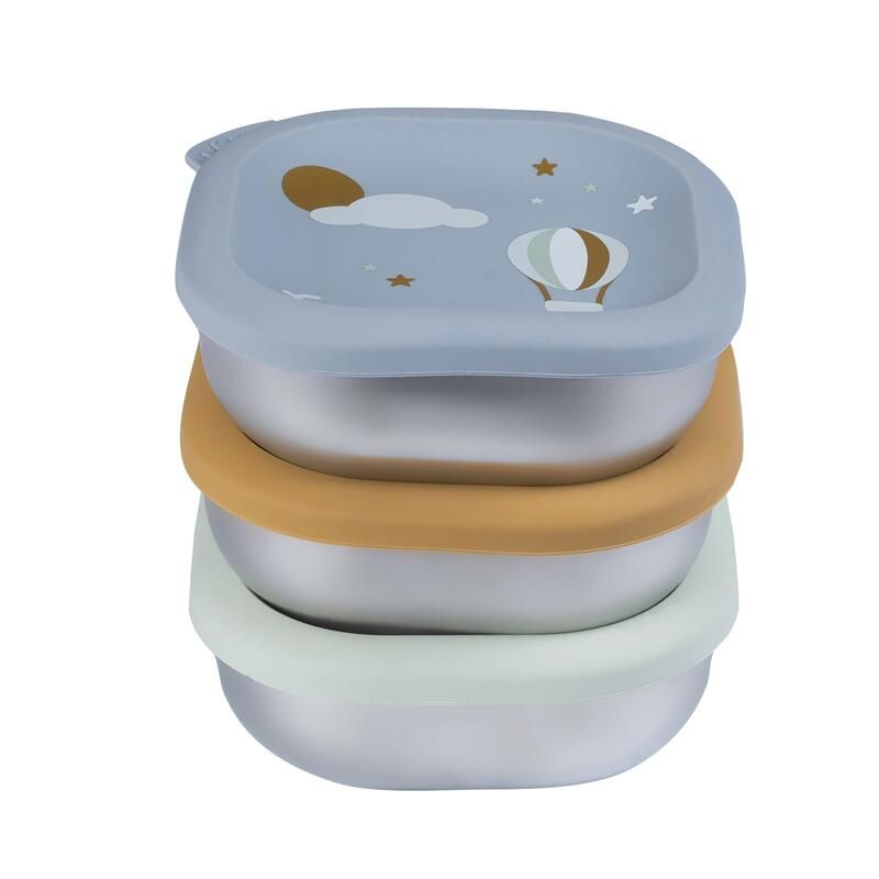 Lot de 3 boîtes repas multi-usage en inox