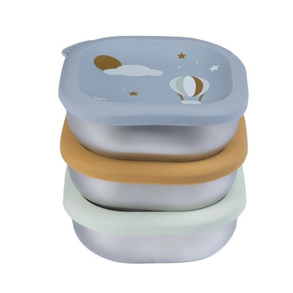 Lot de 3 boîtes repas multi-usage en inox
