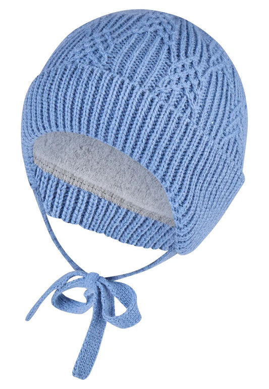 Bonnet tricoté avec lien
