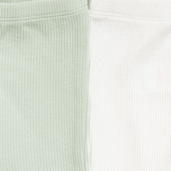 Lot de 2 leggings bébé Vert / Ecru