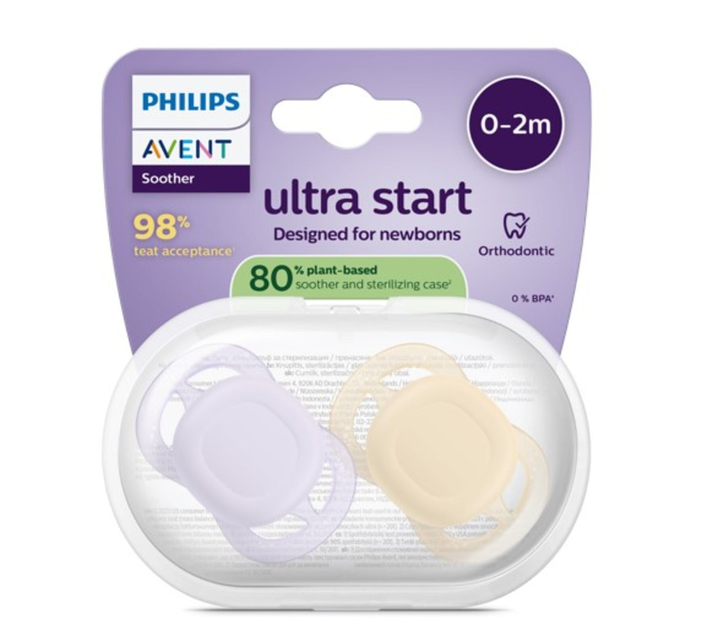 Lot de 2 sucettes ultra start couleurs