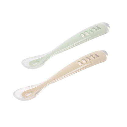 Set de 2 cuillères silicone 1er âge + boîte de transport