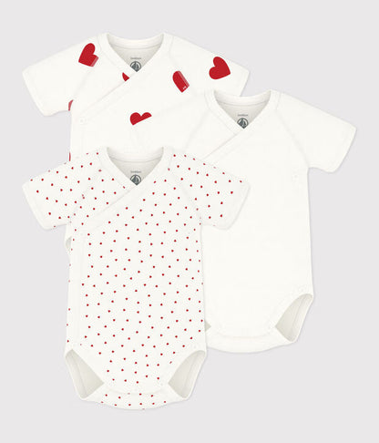 Lot de 3 bodies croisés manches courtes