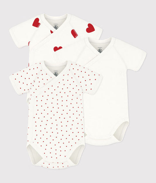 Lot de 3 bodies croisés manches courtes