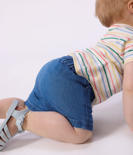 Short bébé en denim léger