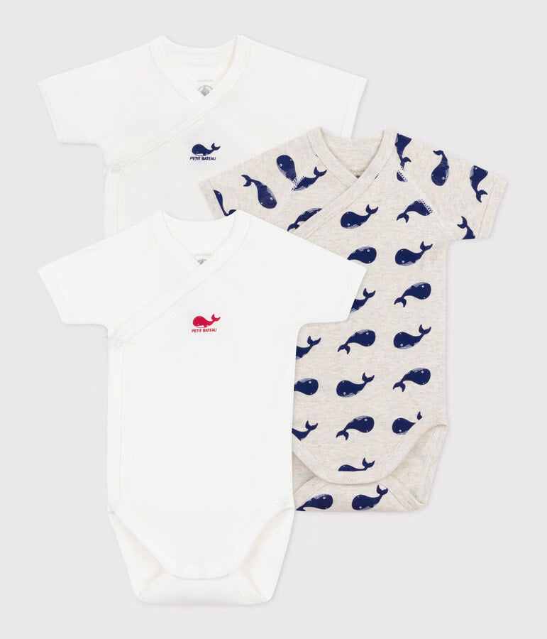 Lot de 3 bodies manches courtes croisés