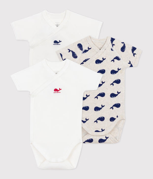 Lot de 3 bodies croisés manches courtes