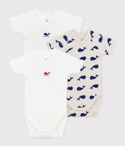 Lot de 3 bodies croisés manches courtes