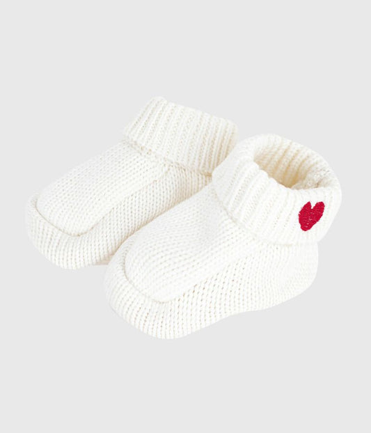 Chaussons naissance tricotés en coton