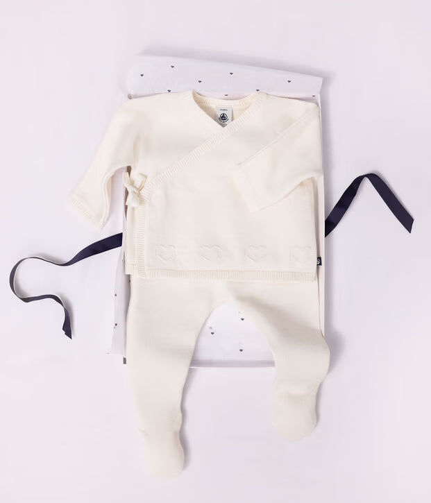Pantalon avec pieds - Laine et coton