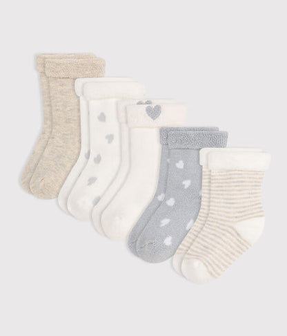 Lot de 5 paires de chaussettes naissance en coton