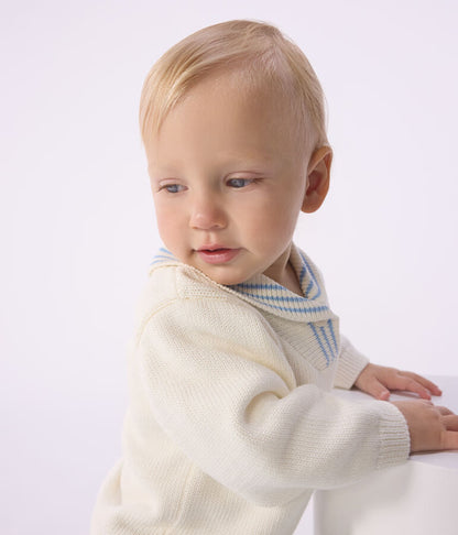 Pull bébé en coton à col châle
