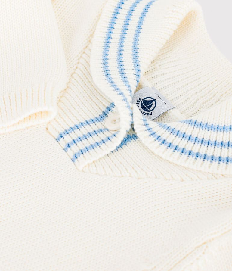 Pull bébé en coton à col châle