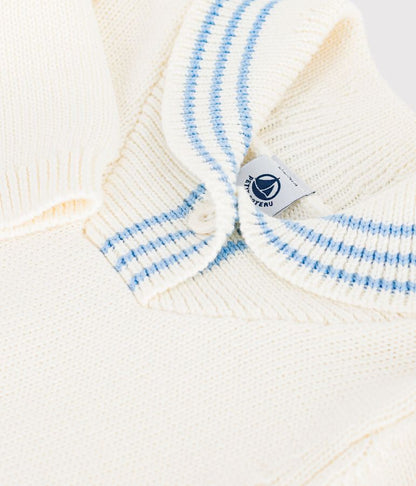Pull bébé en coton à col châle