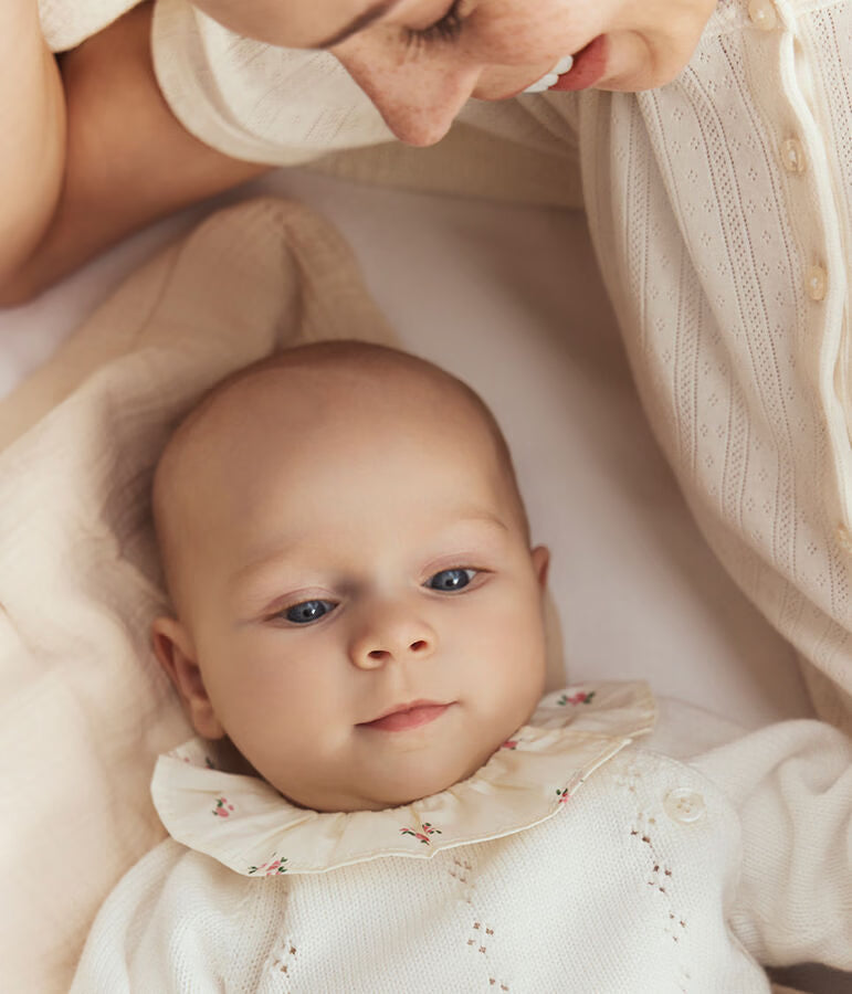 Ensemble 2 pièces bébé en tricot laine et coton