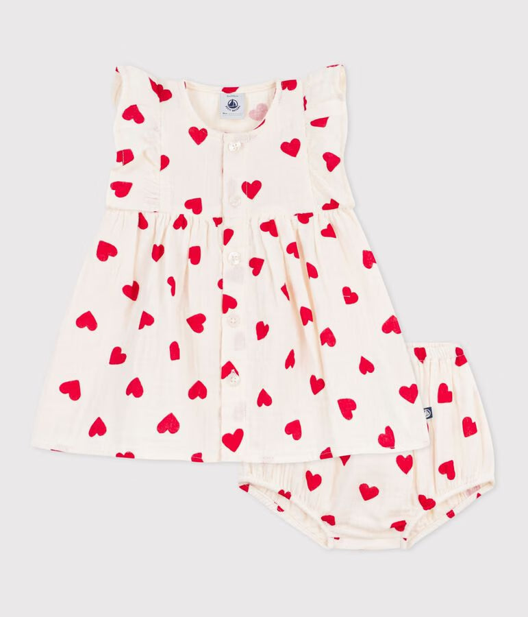 Robe bébé en coton avec son bloomer