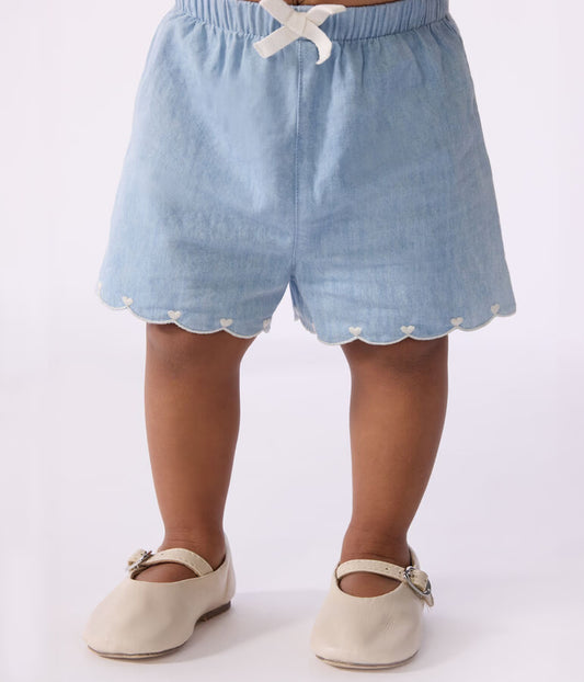 Short bébé en chambray